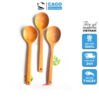 Muỗng Gỗ Kích Thước 31cm x 7.5cm Chất Liệu Gỗ Nhãn - Dùng Để Ăn Cơm, Cháo, Soup - Chính Hãng CAGO