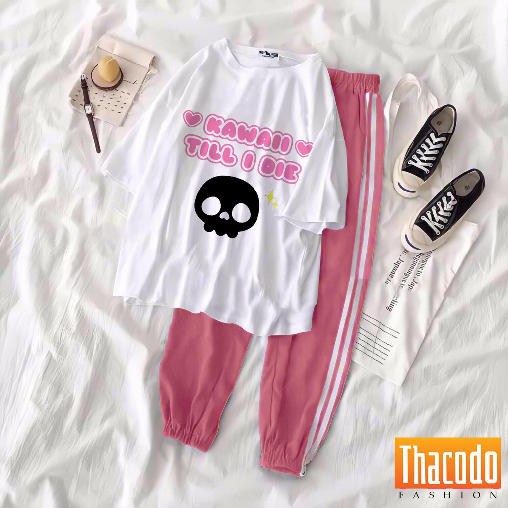 Set Đồ Thể Thao Áo Thun Quần Sọc Đẹp Chất Unisex Form Rộng | BigBuy360 - bigbuy360.vn