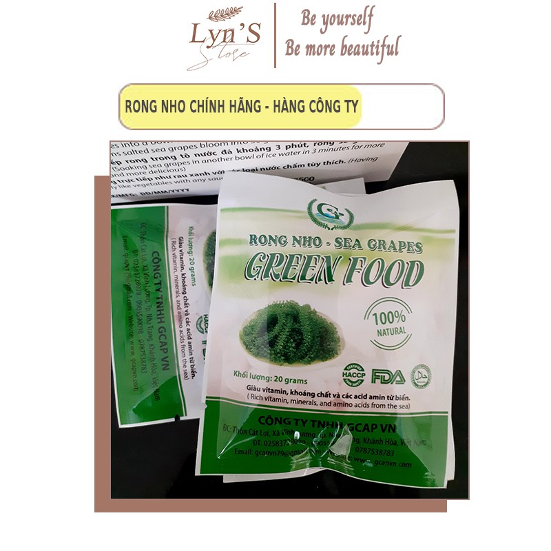 [Mã 267FMCGSALE giảm 8% đơn 500K] Rong nho  𝑭𝑹𝑬𝑬𝑺𝑯𝑰𝑷  rong nho tươi, rong nho Green Food - hộp 10 gói nhỏ