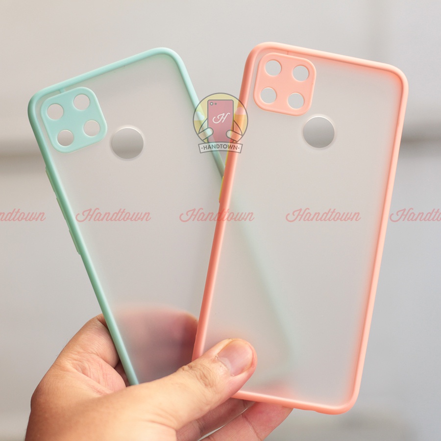 Ốp Lưng Nhám Realme C21Y C21 C20 C25 C11 C12 C15 C17 2020 2021 Viền Màu Thời Trang TPU Chống Sốc Viền Dẻo Lưng Cứng