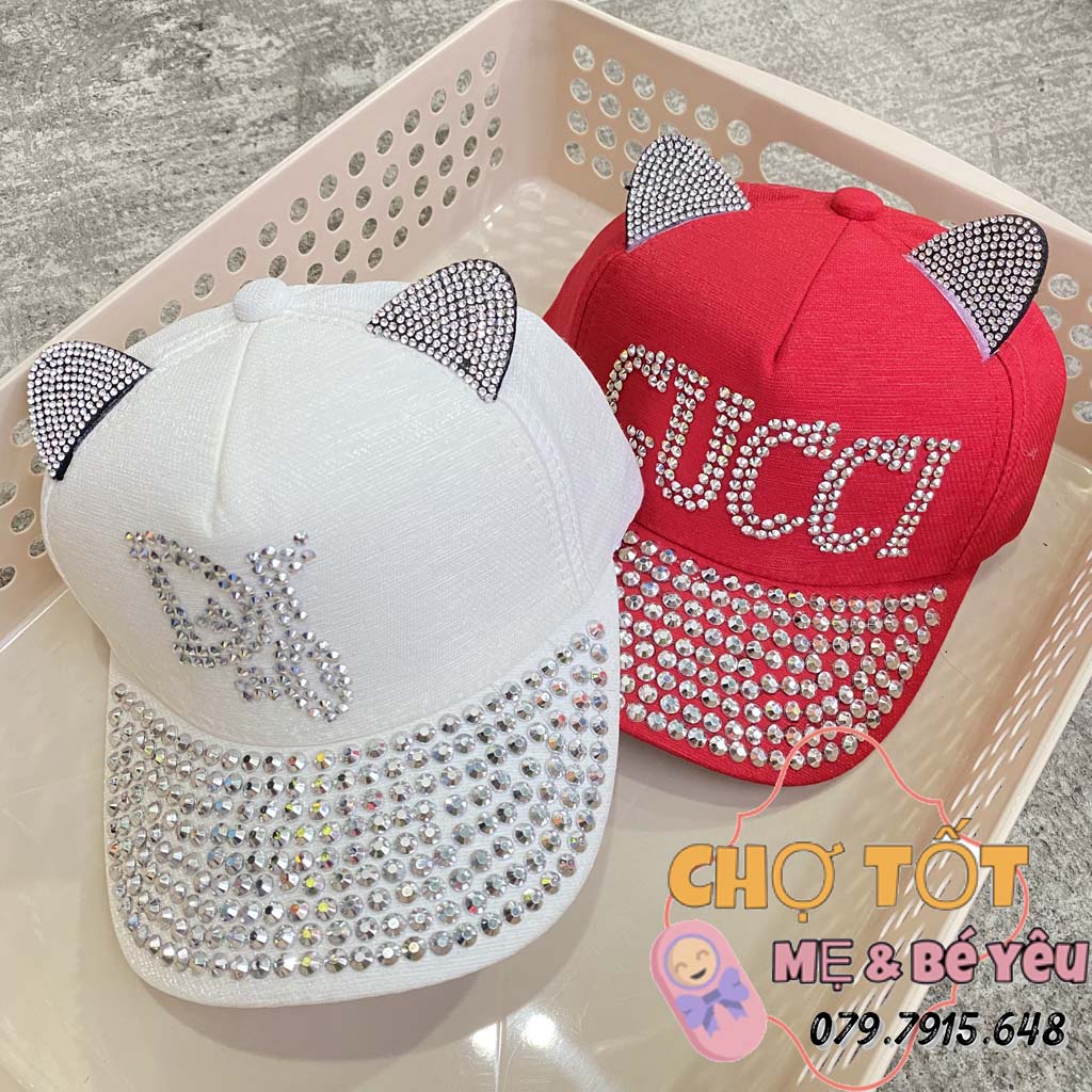 Mũ, Nón Cho Bé Gái Lưỡi Trai Đính Kim Sa Siêu Cưng Cho Bé Từ 3-6 tuổi