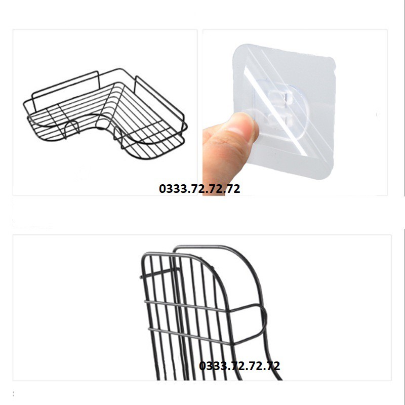 Kệ Góc Dán Tường Nhà Tắm, Nhà Bếp, Giá Treo Siêu Dính, Siêu Chịu Lực