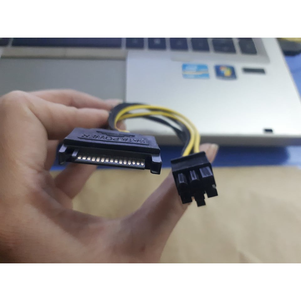 Cáp chuyển nguồn SATA ra nguồn phụ 6 pin cho VGA