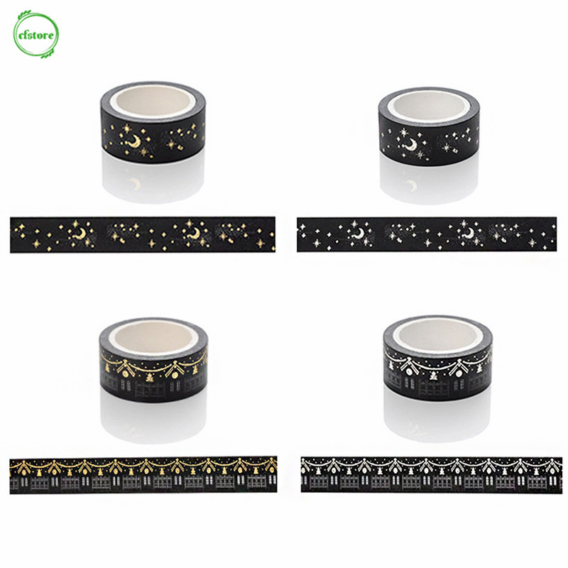 Băng Dính Washi Tape Màu Vàng / Bạc Dùng Trang Trí