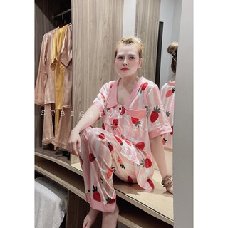 (HCM- ảnh thật) Bộ Pijama bigsize lụa satin (55-75kg)