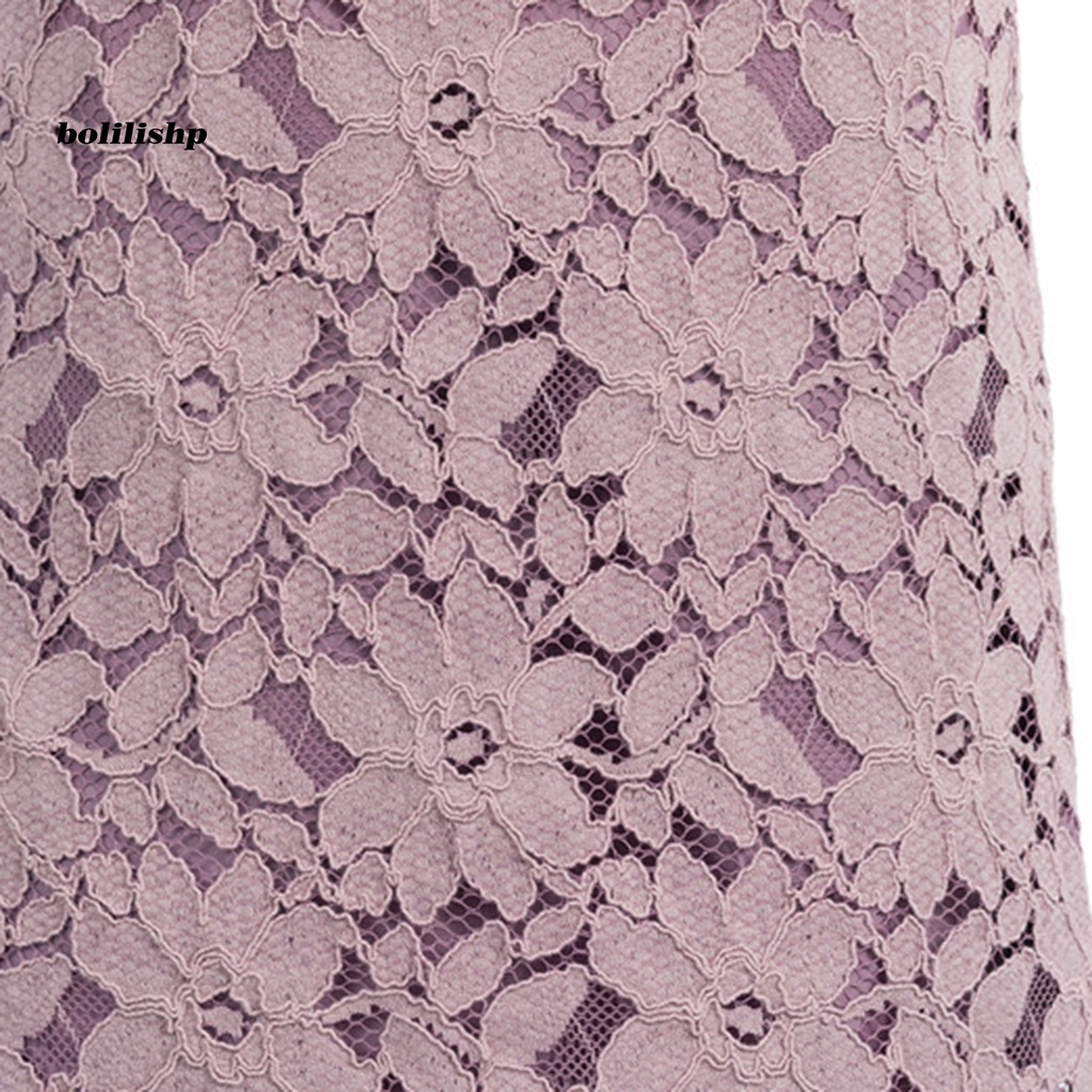 Chân Váy Ren Chữ A Dài Ngang Gối Lưng Cao Thanh Lịch Cho Văn Phòng