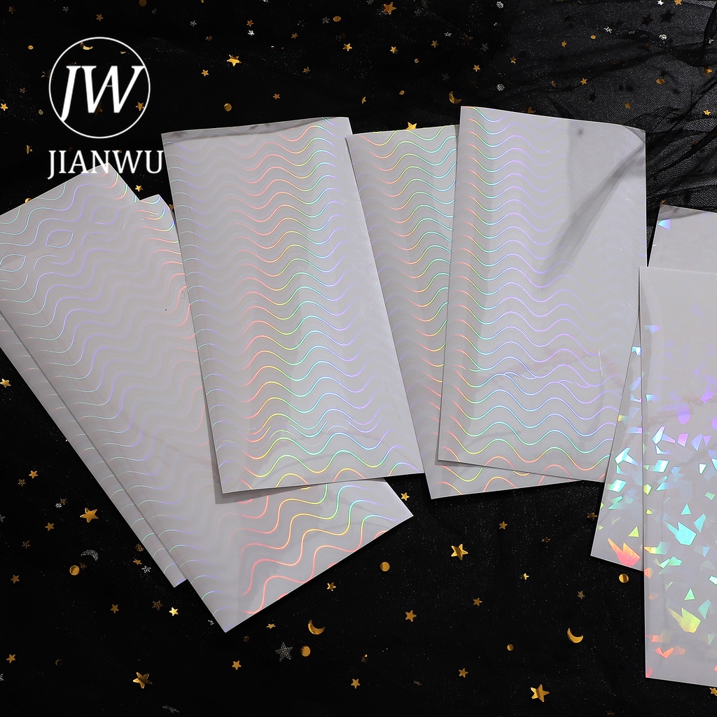 Bộ 5 Tấm Nhãn Dán Màu Laser Dùng Trang Trí Sổ Tay/ Điện Thoại Độc Đáo DIY