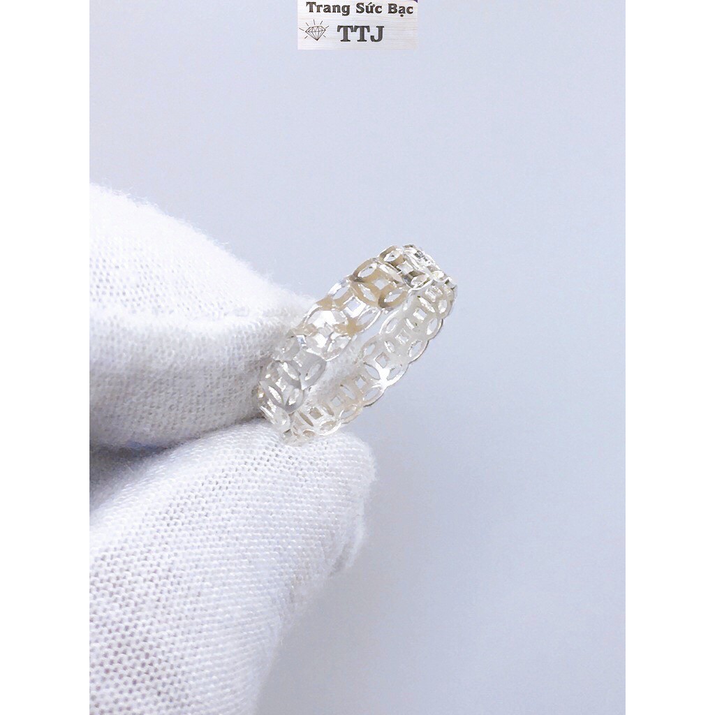 Nhẫn bạc kim ti ền bản nhỏ - bạc 925 cao cấp - nhẫn kim t iền đem lại may mắn tài Lộc - TTJ- N 00155