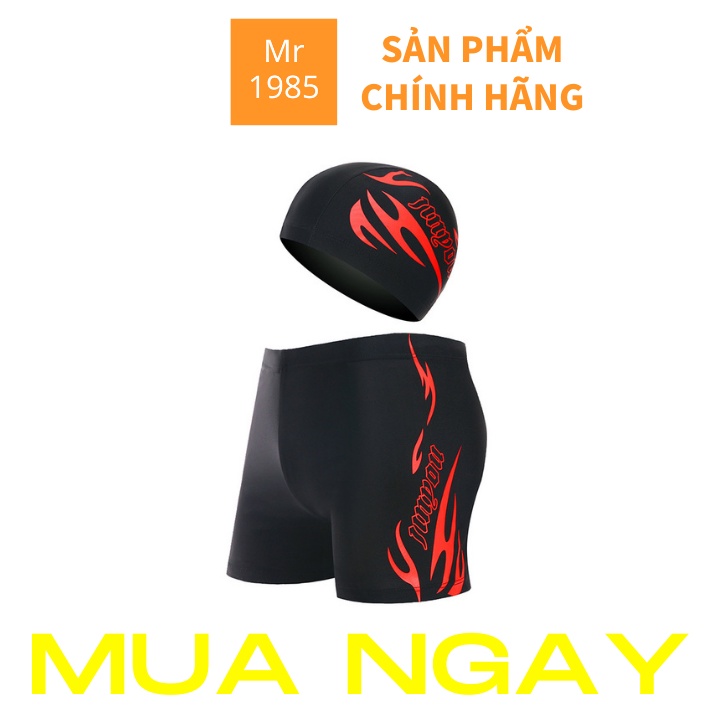Quần bơi boxer nam chất vãi co giãn tốt nhanh khô bao gồm nón Mr1985 MR13