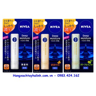 Son dưỡng môi Nivea không màu giàu độ ẩm Nivea Deep Moisture Nhật Bản