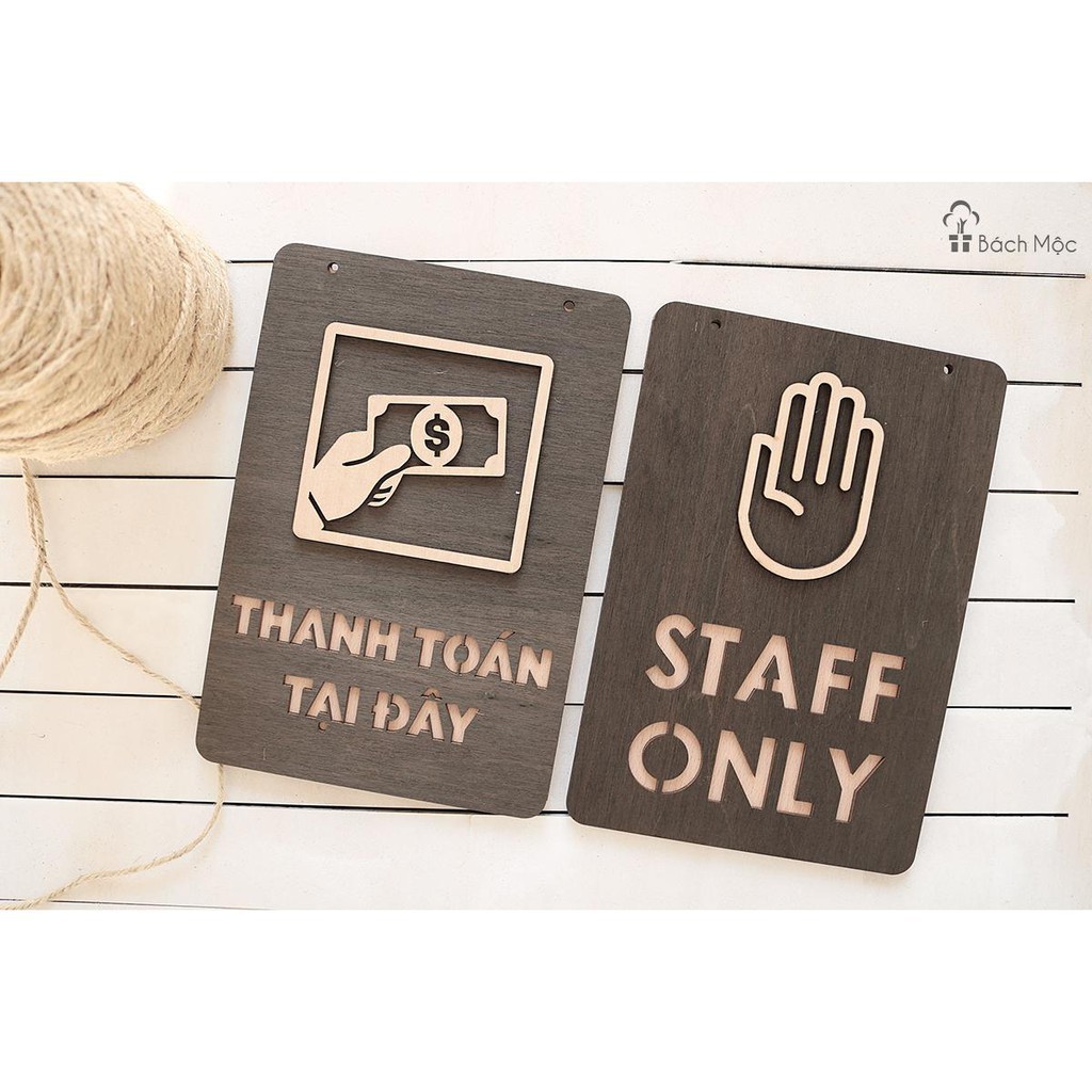 Bảng gỗ decor Staff Only Siêu dễ thương