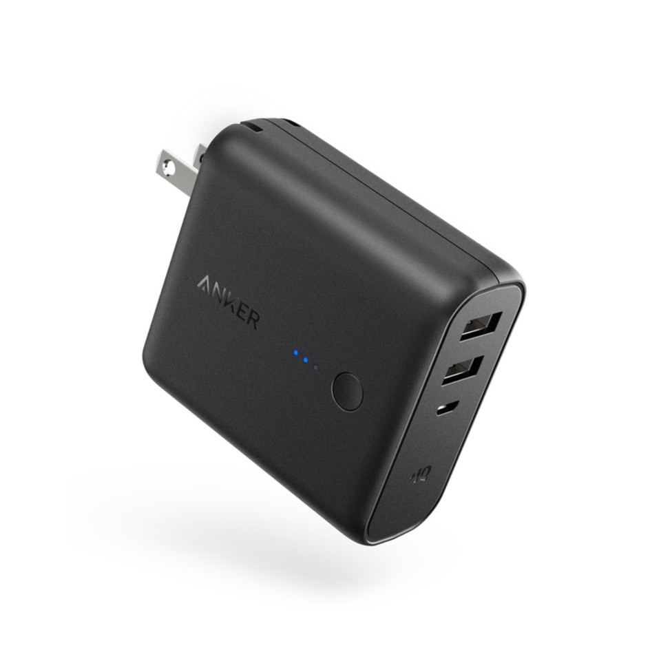 Sạc dự phòng Anker 5000mAh Fusion 2in1- A1621 Sạc nhanh 12W Sạc tường kiêm pin dự phòng