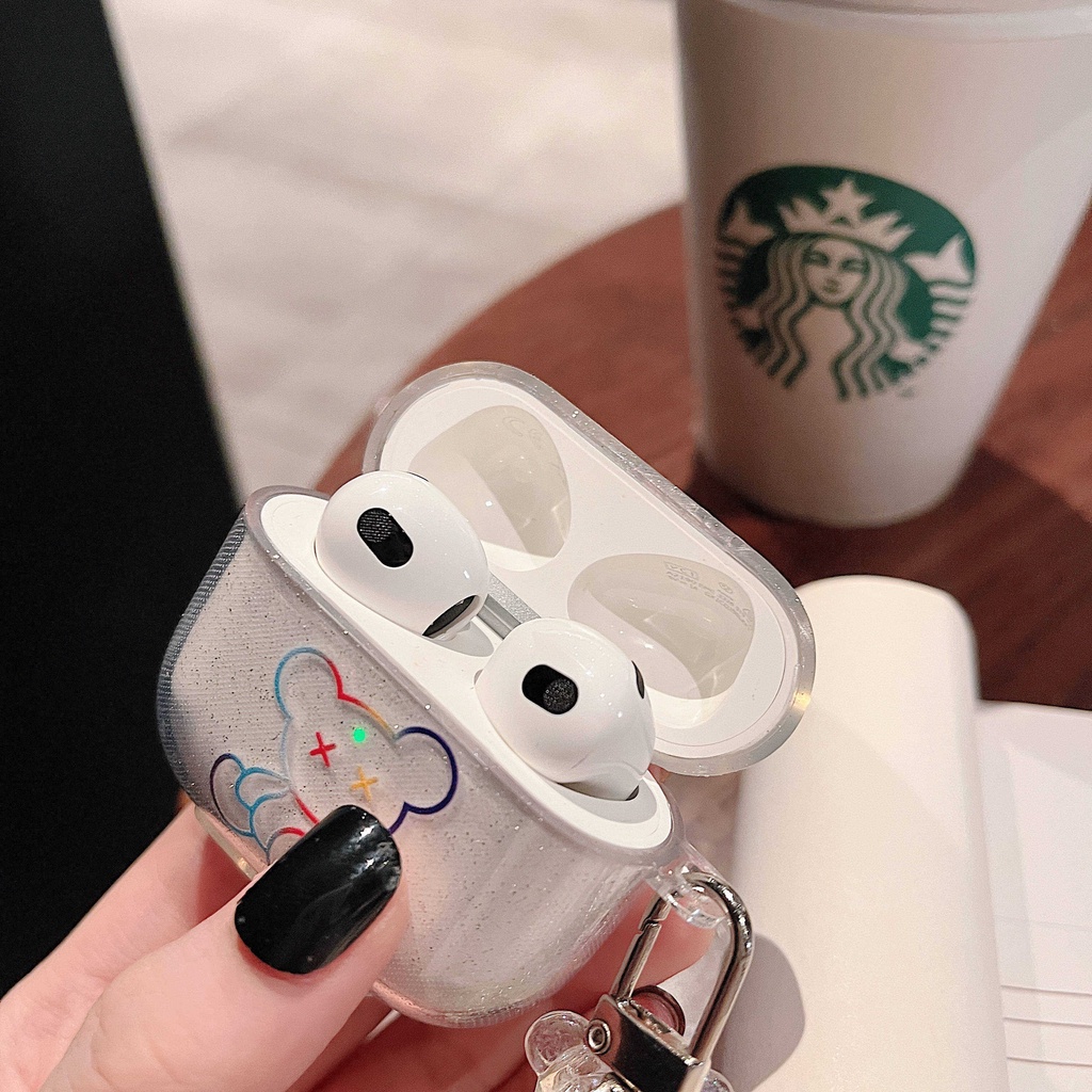 Vỏ Bảo Vệ Hộp Sạc Tai Nghe AirPods3 AirPods3 Pro AirPods2gen Màu Gradient Hình Gấu Dễ Thương Ốp