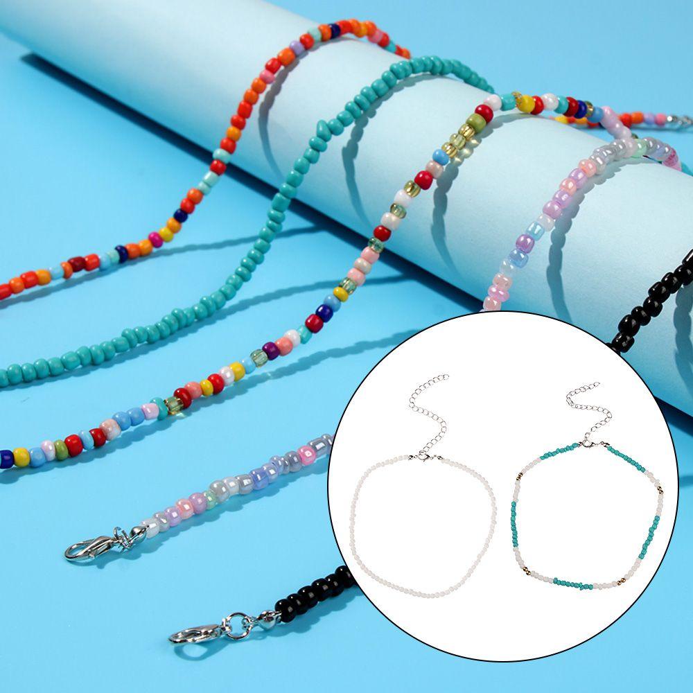 WONDER Dây Chuyền Hạt Thủy Tinh Thủ Công Có Thể Điều Chỉnh Phong Cách Bohemian