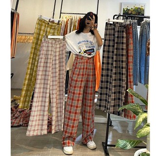 [Mã BDSTBD200 Giảm Ngay 20K] Quần Kẻ Suông Caro Form Thụng Dáng -  Quần Tây Culottes - Quần caro