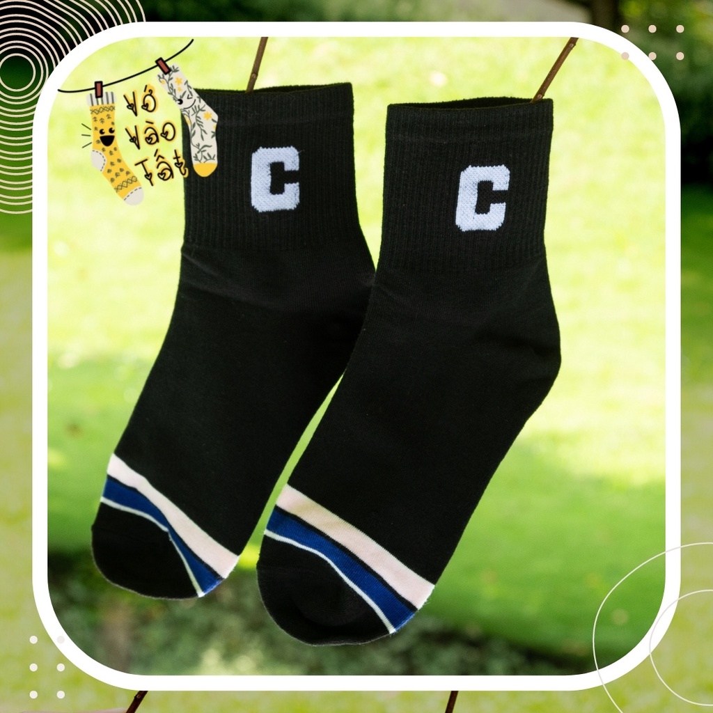 TẤT VỚ CỔ CAO TRUNG SỌC PHỐI 3 MÀU