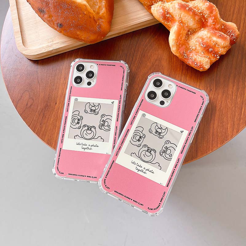 Ốp Điện Thoại Tpu Silicon Mềm Chống Bụi Chống Sốc Hình Gấu Và Dâu Tây Cho Iphone7 8 11 12 Pro Max Plus X Xs Xr Xsmax