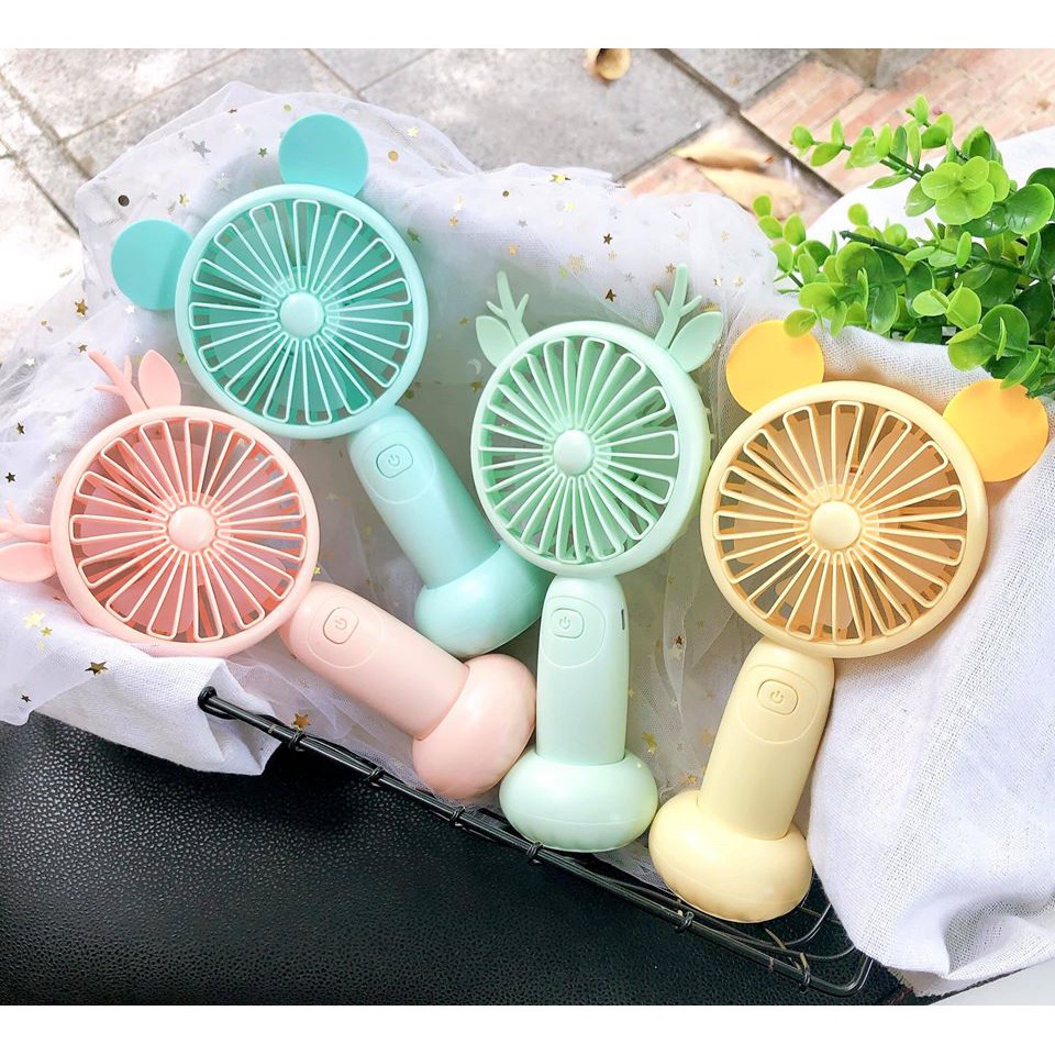 QUẠT CẦM TAY MINI 5 CÁNH HÌNH THÚ DỄ THƯƠNG-PIN SẠC-CÓ ĐẾ ĐỂ BÀN-ĐÈN LED - DALA STORE CASE | BigBuy360 - bigbuy360.vn