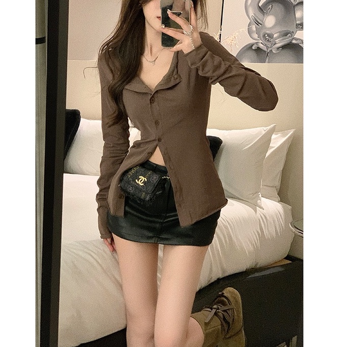 Áo Thun cardigan Mỏng Tay Dài Ôm Eo Thoáng Khí Chống Nắng Dễ Phối Đồ Cho Nữ