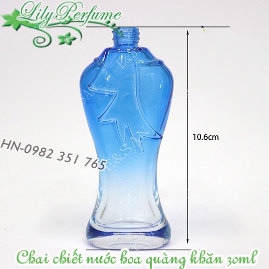 Lọ chiết nước hoa quàng khăn 30ml (thủy tinh màu)