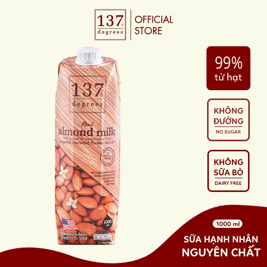 Sữa hạt Hạnh nhân Nguyên Chất 137 DEGREES 1000ml