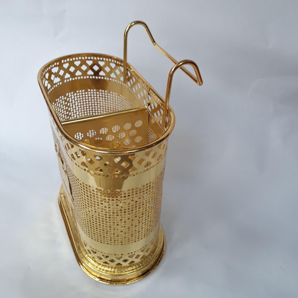 Ống cắm đũa inox mạ vàng cực đẹp