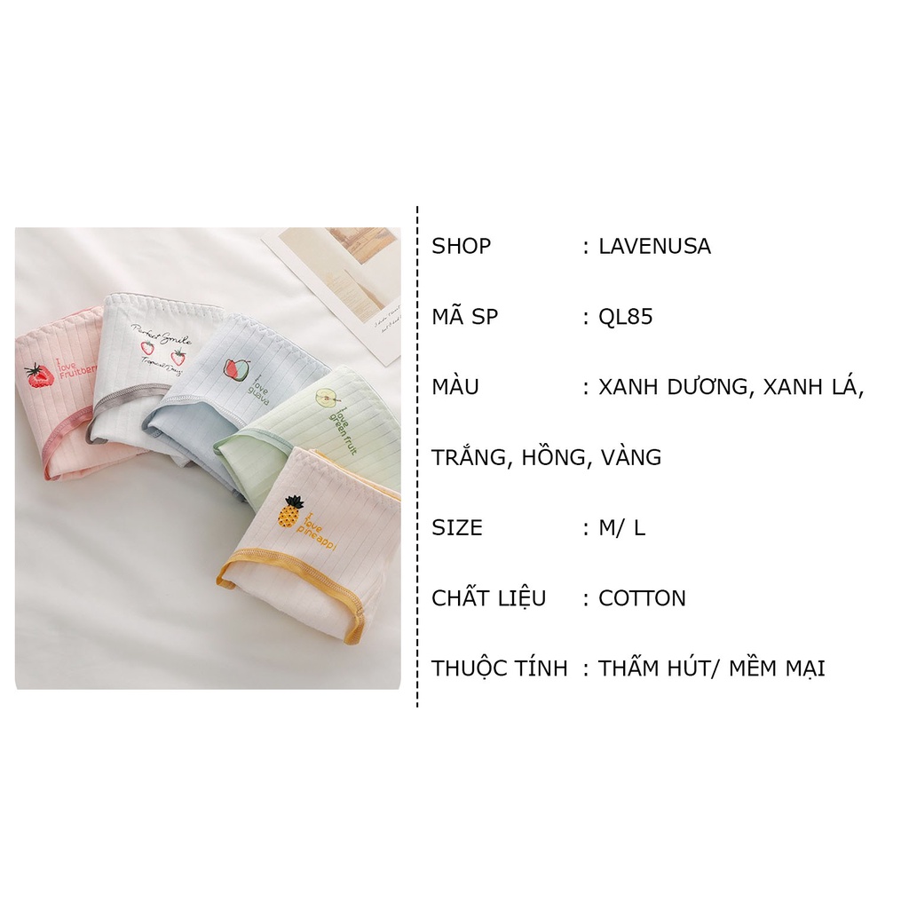 Quần lót nữ cotton hình hoa quả dễ thương kháng khuẩn thoáng khí LAVENUSA QL85