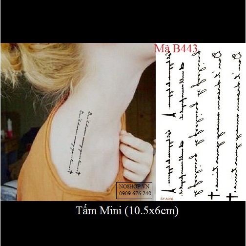 Xăm dán Tattoo chữ B443