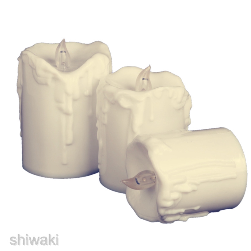 Set 3 Electric LED Candle Flickering Flameless Candle Wedding Party Decor