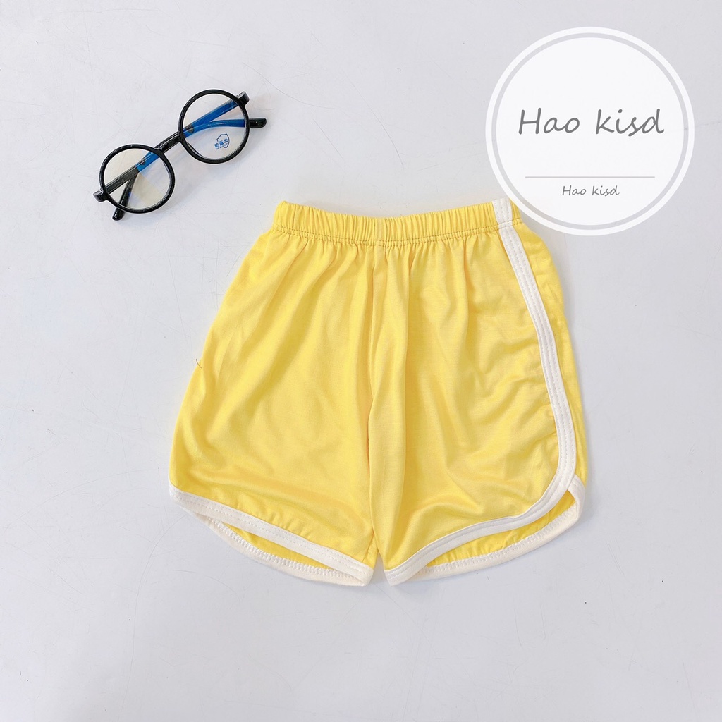 Quần Đùi Thun Lạnh, Quần Chục K.WOO Phối Viền Đáng Yêu Cho Bé Trai, Bé Gái 5-15kg