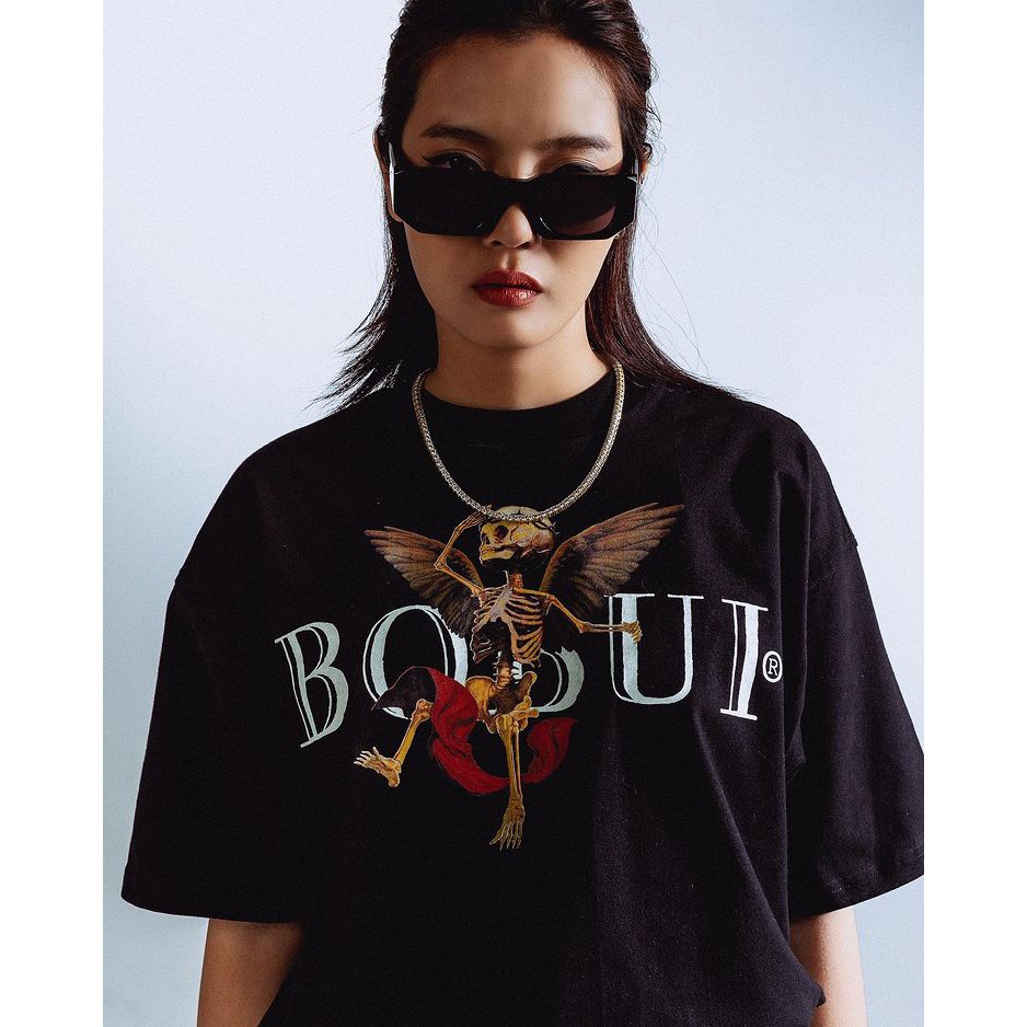 Áo thun BO.BUI SKEL ANGEL STAR LOGO TEES unisex form rộng tay lỡ chất cotton