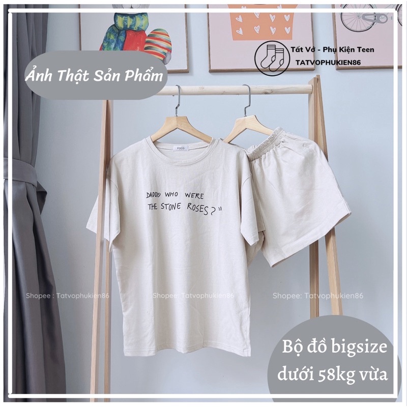 Bộ mặc nhà -nữ mùa hè cotton SALE Đồ bộ nữ bigsize DREW mặt cười chất liệu cotton thoải mái