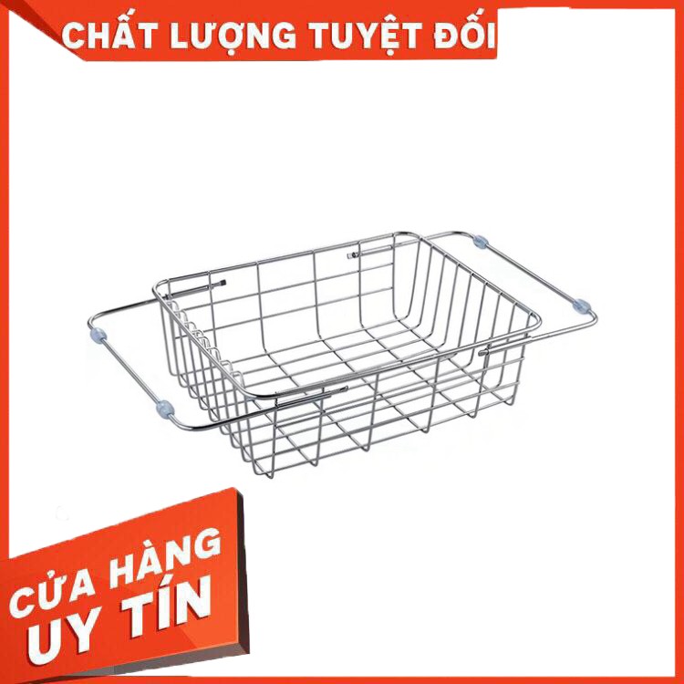 RỔ ÚP CHÉN BÁT INOX 304 để NGANG bồn rửa.