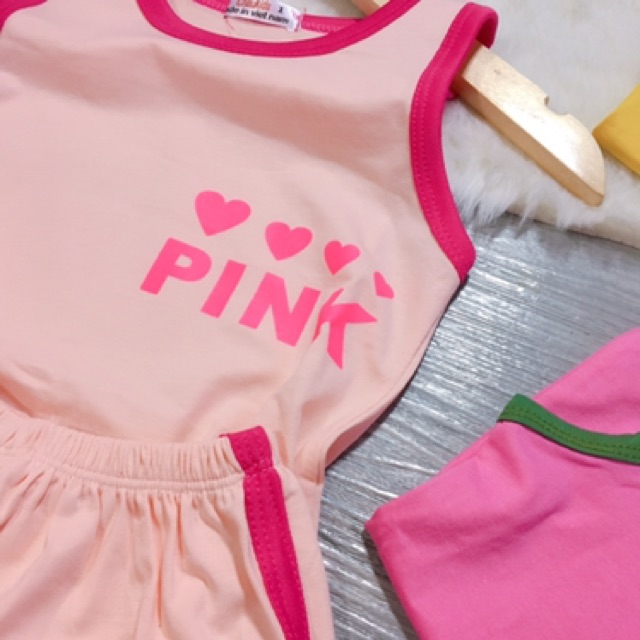 Set ba lỗ Pink siêu cute cho bé yêu