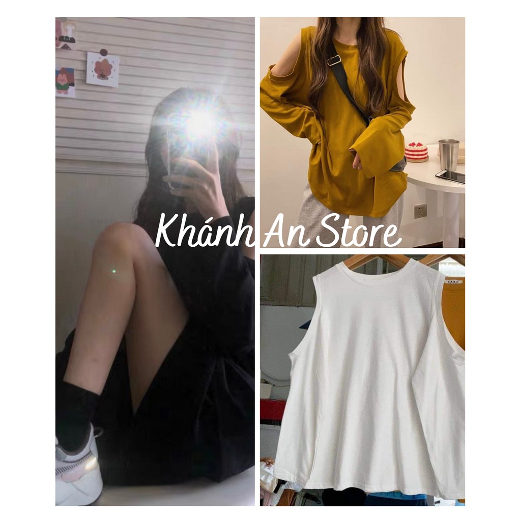 Áo dài tay khoét vai form rộng 40-60kg 🌺 Full đủ màu như hình 🌺