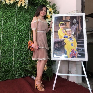 Váy dập li 2 tầng