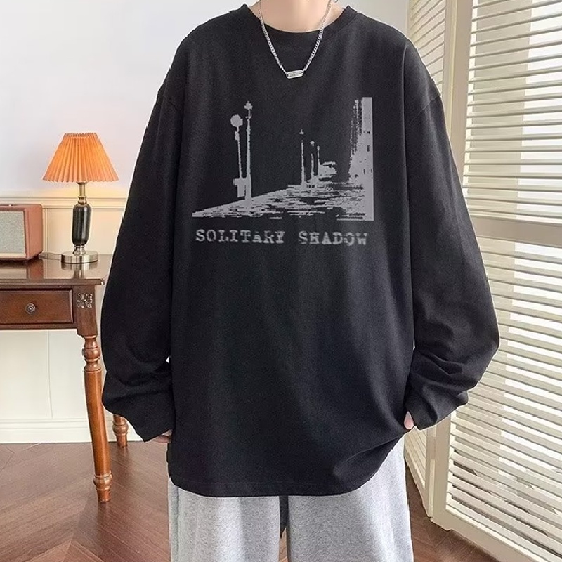 Áo Thun Tay Dài Dáng Rộng In Chữ Thoải Mái Thời Trang Cho Nam Và Nữ size M-5XL