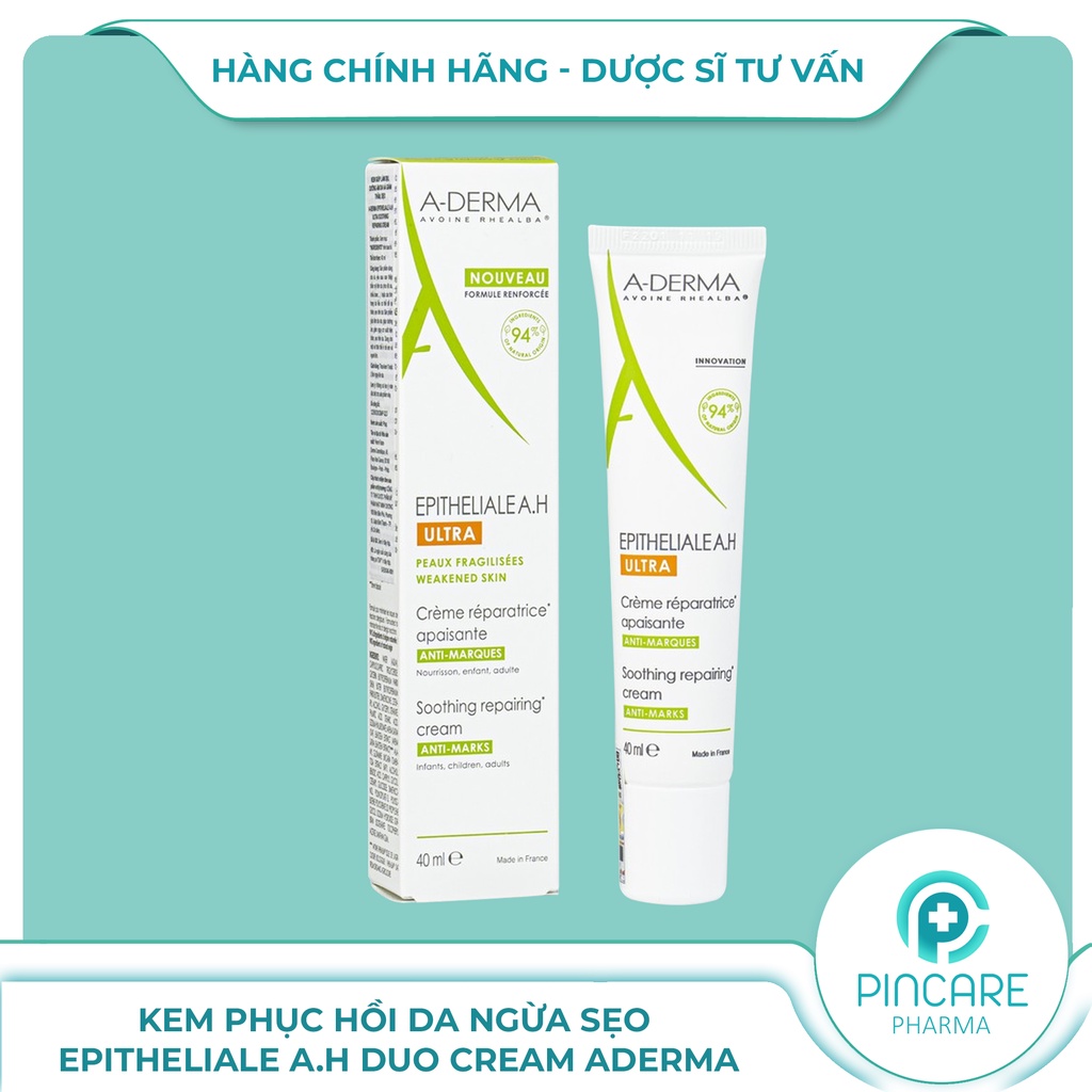 Kem phục hồi da Epitheliale A.H DUO Cream Aderma 40ml giúp ngừa sẹo - Hàng chính hãng - Nhà thuốc PinCare