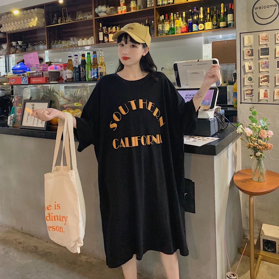 Vasy/đầm Thun Dáng Dài Rộng Che Bụng Phong Cách Mùa Hè 300 Jin Kích Thước Lớn Phong Cách Mới Cho Nữ