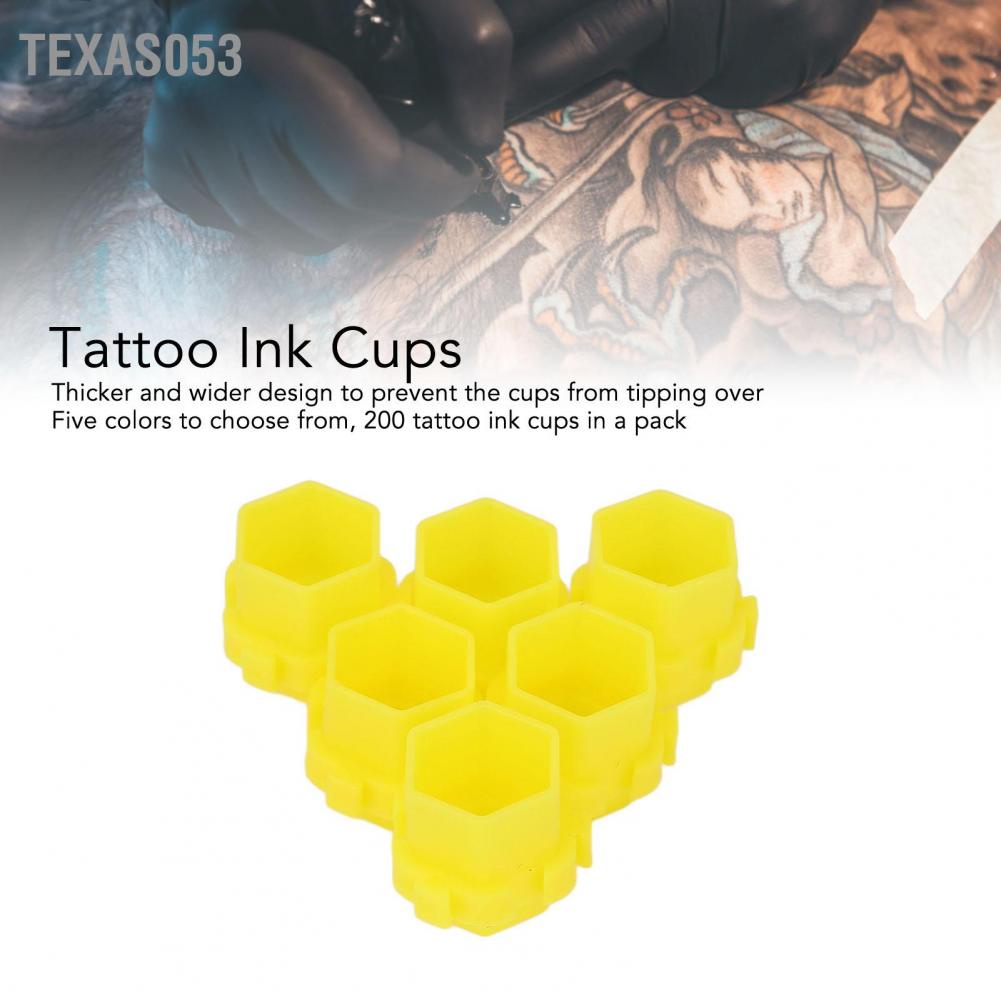 [Hàng Sẵn] [Túi 200 Cái] Cốc đựng mực hình xăm Hình tổ ong có thể ghép nối【Texas053】