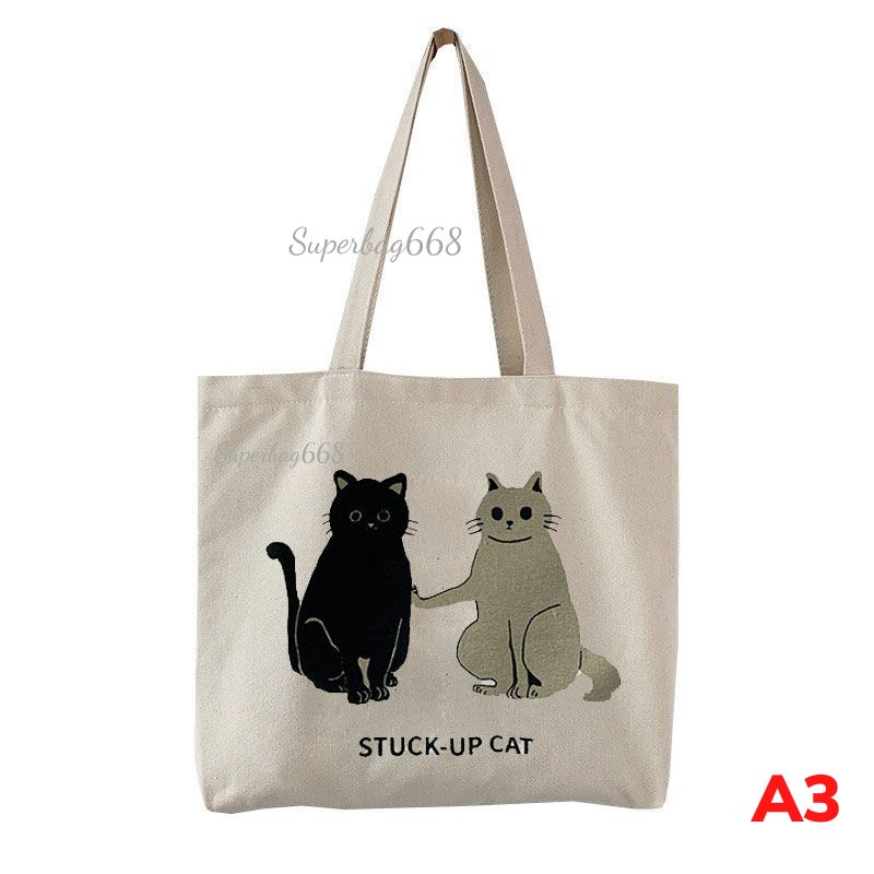Túi tote vải đeo chéo vanvas dáng vuông hoạ tiết chữ Superbag668 281