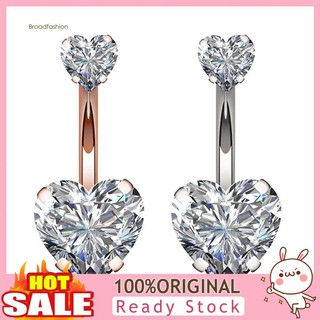 Khuyên rốn đính đá Zircon hình trái tim lấp lánh thời trang