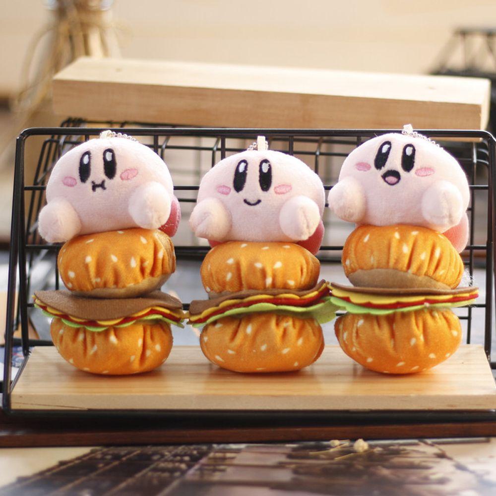 Móc Khóa Hình Ngôi Sao Kirby Nhồi Bông Hoạt Hình Hamburger Khoai Tây Chiên Kirby DIY