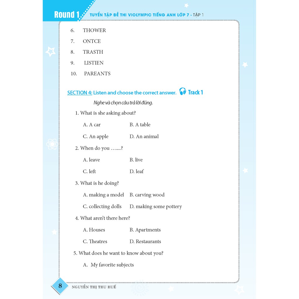 Sách - Tuyển tập đề thi VIOLYMPIC tiếng Anh lớp 7 - tập 1