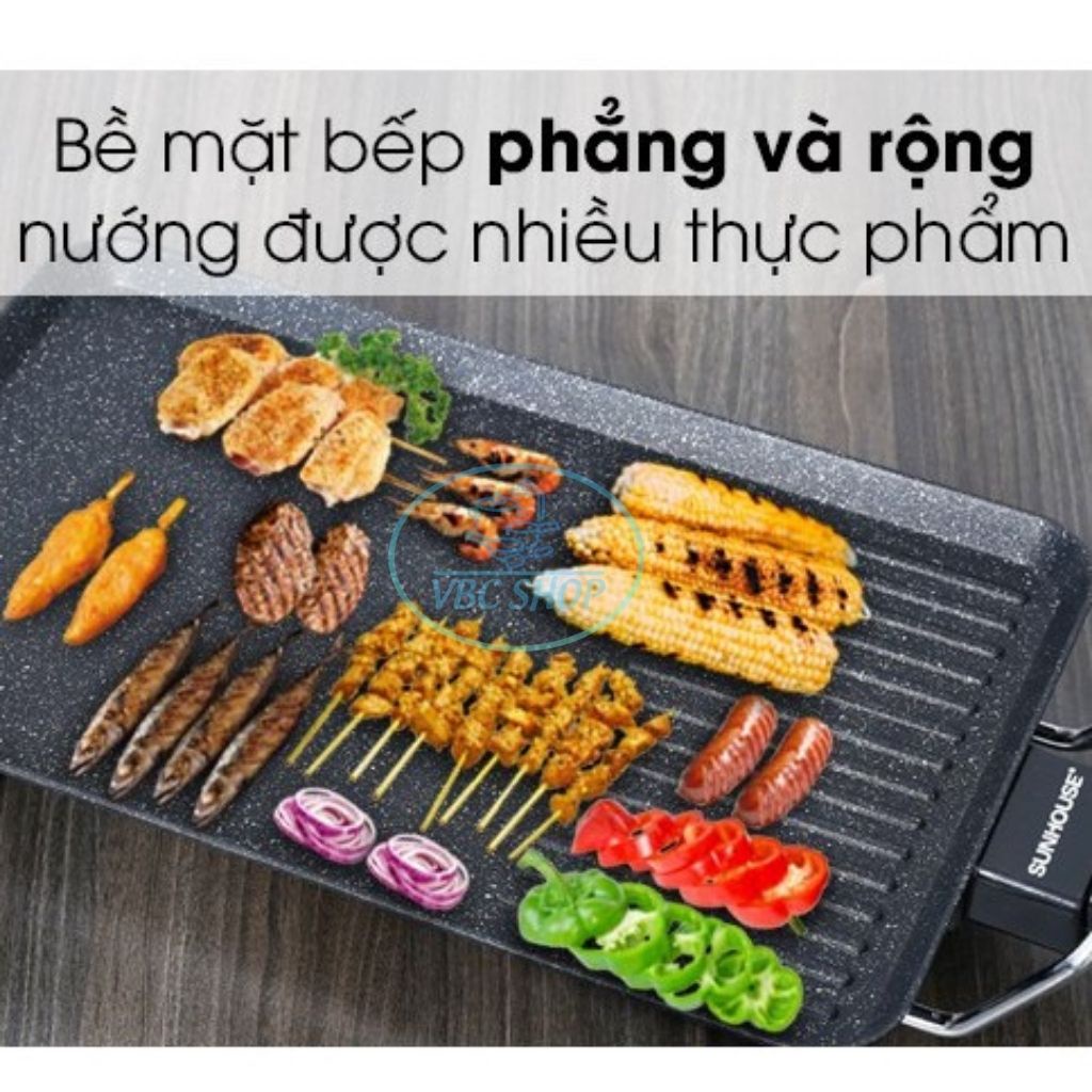 Bếp Nướng Điện SUNHOUSE Tiết Kiệm Điện Năng Nướng Nhanh Tiện Lợi, Bếp Nướng Điện Không Khói Dễ Vệ Sinh Tiện Lợi