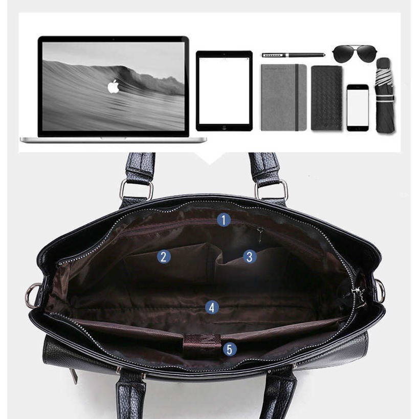 [Bảo hành 10 năm] HÀNG NHẬP Cặp da nam đi làm CDN62  ĐỰNG LAPTOP 14 INCH (Loại 1) | BigBuy360 - bigbuy360.vn