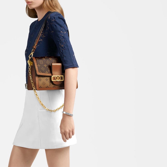 Túi xách nữ lv đeo chéo đeo vai đeo chéo kẹp nách đi chơi đi làm dây da phối xích cao cấp