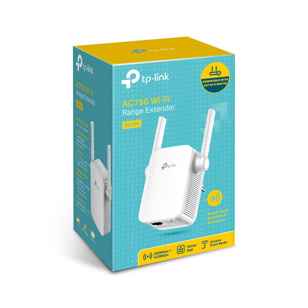 Bộ Mở Rộng Sóng Wifi TP-Link RE205 Băng Tần Kép Chuẩn AC 750Mbps