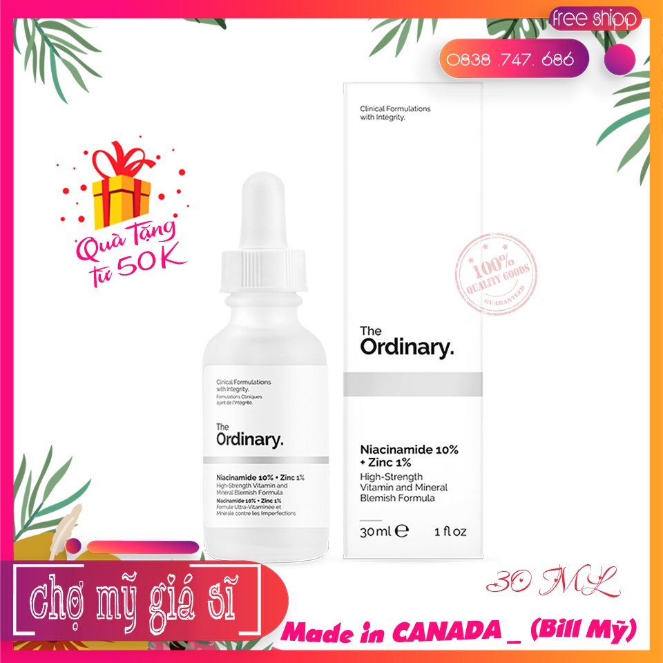 Tinh chất Niacinamide 10% + Zinc 1% (30mL) (Bill Mỹ)_The Ordinary