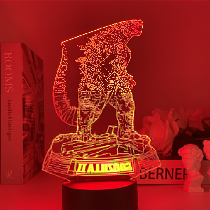 Đế đèn ngủ/ Bảng đèn cảm ứng hình Godzilla với King Kong thời trang cho bé trai